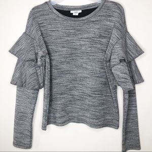 Bar III ruffle sleeve sweater